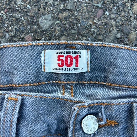 Levi’s 501 Mens Gray Denim Jeans Pants 36x30 - Picture 5 of 10